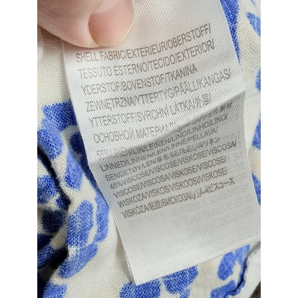 Farm Rio Mixed Lobsters Jumpsuit Womens L Halter Open Back Tropical Linen - Picture 16 of 16